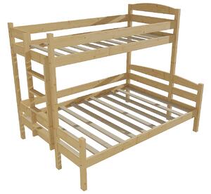 Vomaks Patrová postel s rozšířeným spodním lůžkem PPS 001 Rozměr: 100/120 x 180 cm, Barva: moření dub, Varianta: vpravo