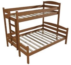 Vomaks Patrová postel s rozšířeným spodním lůžkem PPS 001 Rozměr: 100/140 x 200 cm, Umístění žebříku: vlevo, Barva: moření dub
