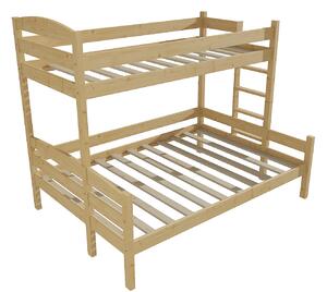 Vomaks Patrová postel s rozšířeným spodním lůžkem PPS 001 Rozměr: 100/120 x 180 cm, Barva: barva šedá, Varianta: vpravo