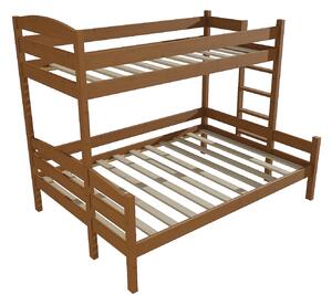 Vomaks Patrová postel s rozšířeným spodním lůžkem PPS 001 Rozměr: 80/140 x 200 cm, Umístění žebříku: vpravo, Barva: moření dub
