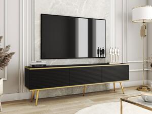 TV stolek/skřínka Oanisew II, Barva: černá / černá + zlatá Mirjan24 5903211337109