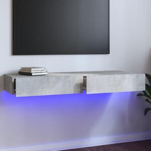 TV skříňka s LED osvětlením betonově šedá 120 x 35 x 15,5 cm