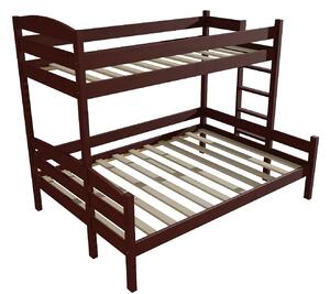 Vomaks Patrová postel s rozšířeným spodním lůžkem PPS 001 Rozměr: 100/140 x 200 cm, Umístění žebříku: vpravo, Barva: moření ořech