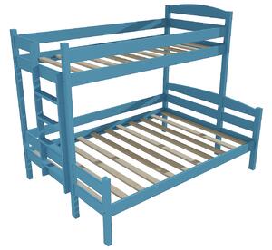 Vomaks Patrová postel s rozšířeným spodním lůžkem PPS 001 Rozměr: 100/120 x 180 cm, Umístění žebříku: vlevo, Barva: barva modrá