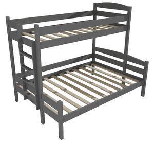 Vomaks Patrová postel s rozšířeným spodním lůžkem PPS 001 Rozměr: 100/120 x 180 cm, Umístění žebříku: vlevo, Barva: barva šedá