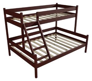 Vomaks Patrová postel s rozšířeným spodním lůžkem PPS 002 Rozměr: 100/140 x 200 cm, Barva: moření ořech