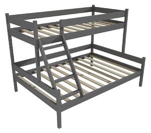 Vomaks Patrová postel s rozšířeným spodním lůžkem PPS 002 Rozměr: 100/120 x 180 cm, Barva: barva šedá
