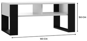 Moderní konferenční stolek 2P bílý/černý