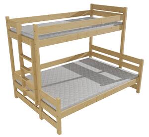 Vomaks Patrová postel s rozšířeným spodním lůžkem PPS 003 Rozměr: 100/120 x 200 cm, Barva: moření dub, Varianta: vpravo