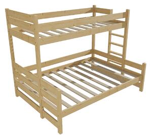 Vomaks Patrová postel s rozšířeným spodním lůžkem PPS 003 Rozměr: 100/120 x 200 cm, Barva: moření dub, Varianta: vpravo