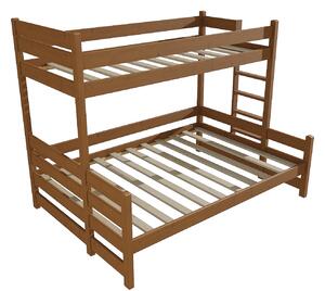 Vomaks Patrová postel s rozšířeným spodním lůžkem PPS 003 Rozměr: 90/140 x 200 cm, Umístění žebříku: vpravo, Barva: moření dub