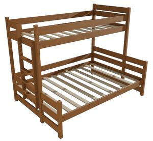 Vomaks Patrová postel s rozšířeným spodním lůžkem PPS 003 Rozměr: 90/120 x 180 cm, Umístění žebříku: vlevo, Barva: moření dub