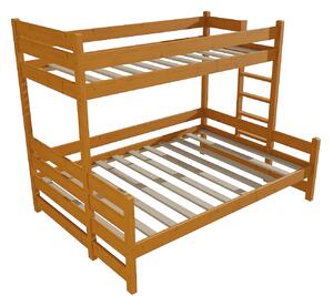 Vomaks Patrová postel s rozšířeným spodním lůžkem PPS 003 Rozměr: 80/140 x 200 cm, Umístění žebříku: vpravo, Barva: moření olše