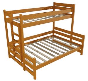 Vomaks Patrová postel s rozšířeným spodním lůžkem PPS 003 Rozměr: 80/140 x 200 cm, Umístění žebříku: vlevo, Barva: moření olše