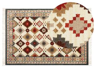 Vlněný kelimový koberec 140 x 200 cm vícebarevný GHUKASAVAN