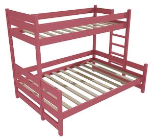 Vomaks Patrová postel s rozšířeným spodním lůžkem PPS 003 Rozměr: 100/120 x 180 cm, Umístění žebříku: vpravo, Barva: barva růžová