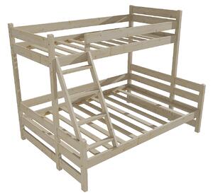 Vomaks Patrová postel s rozšířeným spodním lůžkem PPS 004 Rozměr: 100/140 x 200 cm, Barva: surové dřevo