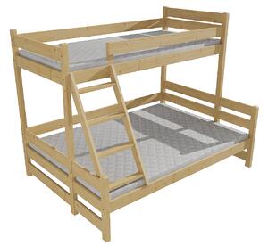 Vomaks Patrová postel s rozšířeným spodním lůžkem PPS 004 Rozměr: 90/140 x 200 cm, Barva: moření ořech