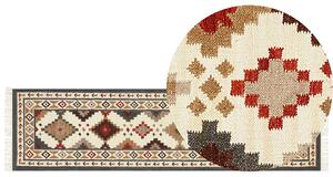 Vlněný kelimový koberec 80 x 300 cm vícebarevný GHUKASAVAN
