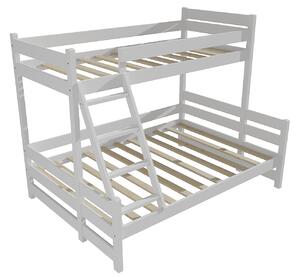 Vomaks Patrová postel s rozšířeným spodním lůžkem PPS 004 Rozměr: 100/140 x 200 cm, Barva: barva bílá