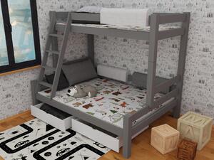 Vomaks Patrová postel s rozšířeným spodním lůžkem 8X8 06A Rozměr: 100/120 x 180 cm, Barva: moření olše