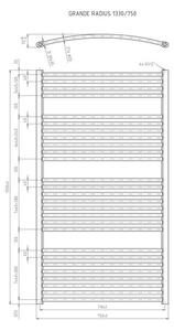 EBS Grande G75133OWSP Radiátor kombinovaný, 75x133cm, bílá