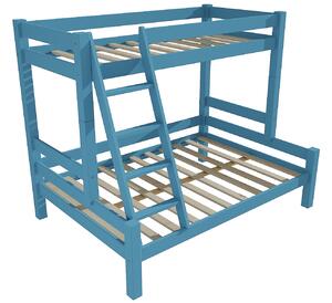 Vomaks Patrová postel s rozšířeným spodním lůžkem 8X8 06A Rozměr: 100/120 x 180 cm, Barva: barva modrá