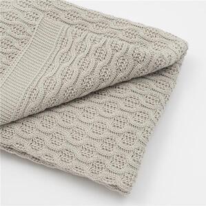 NEW BABY Bambusová pletená deka se vzorem 100x80 cm light grey Bambus/Bavlna 100x80 cm