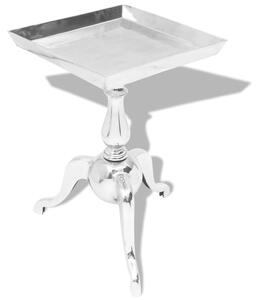 Odkládací stolek čtvercový hliníkový stříbrný