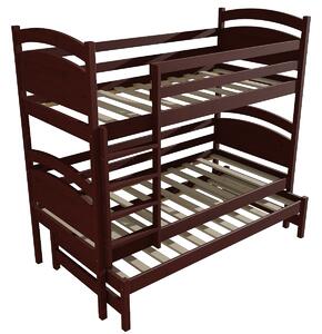Vomaks Patrová postel s výsuvnou přistýlkou PPV 002 Rozměr: 90 x 180 cm, Barva: barva růžová, Prostor mezi lůžky: 80 cm