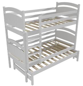 Vomaks Patrová postel s výsuvnou přistýlkou PPV 002 Rozměr: 80 x 180 cm, Barva: barva šedá, Prostor mezi lůžky: 90 cm