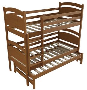 Vomaks Patrová postel s výsuvnou přistýlkou PPV 002 Rozměr: 80 x 180 cm, Barva: barva šedá, Prostor mezi lůžky: 90 cm