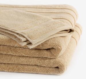 Goldea hebký ručník z organické bavlny - béžový 90 x 180 cm