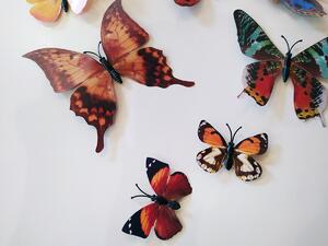 3D mnohobarevní motýlci na zeď 12 x 10 cm