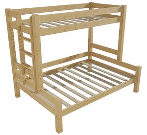 Vomaks Patrová postel s rozšířeným spodním lůžkem 8X8 06B Rozměr: 100/140 x 200 cm, Barva: surové dřevo, Varianta: vpravo