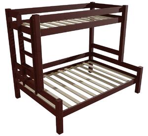 Vomaks Patrová postel s rozšířeným spodním lůžkem 8X8 06B Rozměr: 100/140 x 200 cm, Umístění žebříku: vlevo, Barva: moření ořech