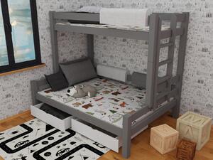 Vomaks Patrová postel s rozšířeným spodním lůžkem 8X8 06B Rozměr: 100/140 x 200 cm, Barva: moření ořech, Varianta: vlevo