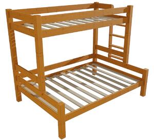 Vomaks Patrová postel s rozšířeným spodním lůžkem 8X8 06B Rozměr: 100/120 x 180 cm, Umístění žebříku: vpravo, Barva: moření olše