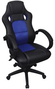 Kancelářská židle v závodním designu, modrá, umělá kůže