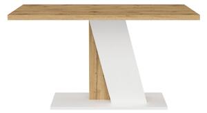 Jídelní stůl AUSTWEL - dub wotan / bílý