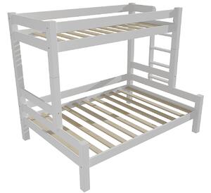 Vomaks Patrová postel s rozšířeným spodním lůžkem 8X8 06B Rozměr: 100/120 x 180 cm, Umístění žebříku: vpravo, Barva: barva bílá