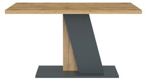 Jídelní stůl AUSTWEL - dub wotan / antracitový