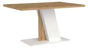 Jídelní stůl AUSTWEL - dub wotan / bílý