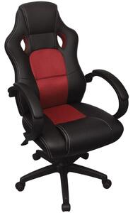 Kancelářská židle v závodním designu, červená, umělá kůže