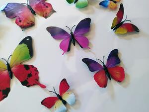 3D dekorace pestří motýli 12 ks 12 kusů 6 cm až 12 cm