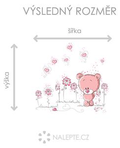 Růžový medvídek arch 200 x 95 cm