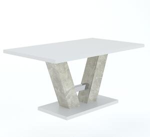Rozkládací stůl do jídelny BEVERLY - beton / bílý