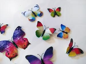 3D dekorace pestří motýli 12 ks 12 kusů 6 cm až 12 cm