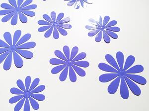 3D květy na zeď světle fialová 12 ks průměr 7,6 cm až 11 cm