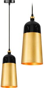 Toolight Fox B, závěsná lampa 1xE27 APP196-1CP, černá-růžové zlato, OSW-00177